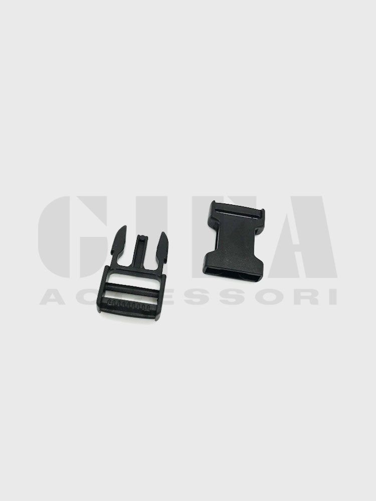 Fibbia a scatto in plastica 1,6 cm Nero