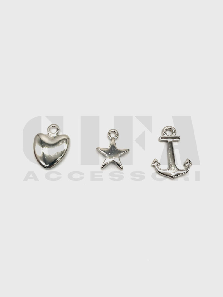 Ciondoli con anello cuore-stella-ancora