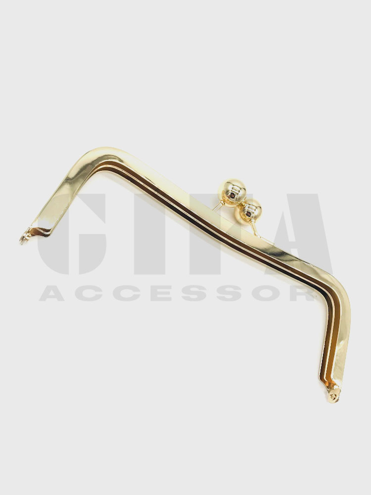 Cerniera a scatto curva 19,5 cm oro