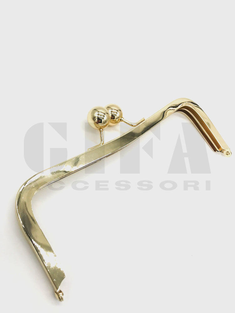 Cerniera a scatto curva 19,5 cm oro - immagine 2