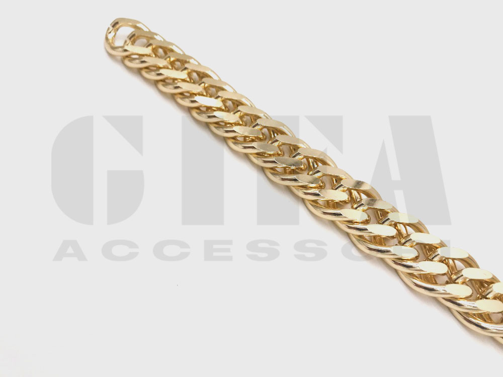 Catena in alluminio doppia maglia laminata oro 400 gd2d