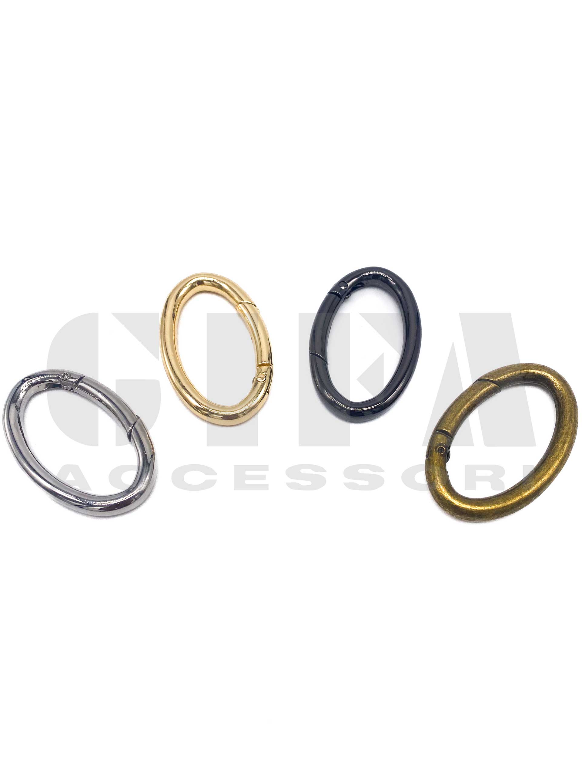Anello a moschettone 3,8 cm ovale filo tondo