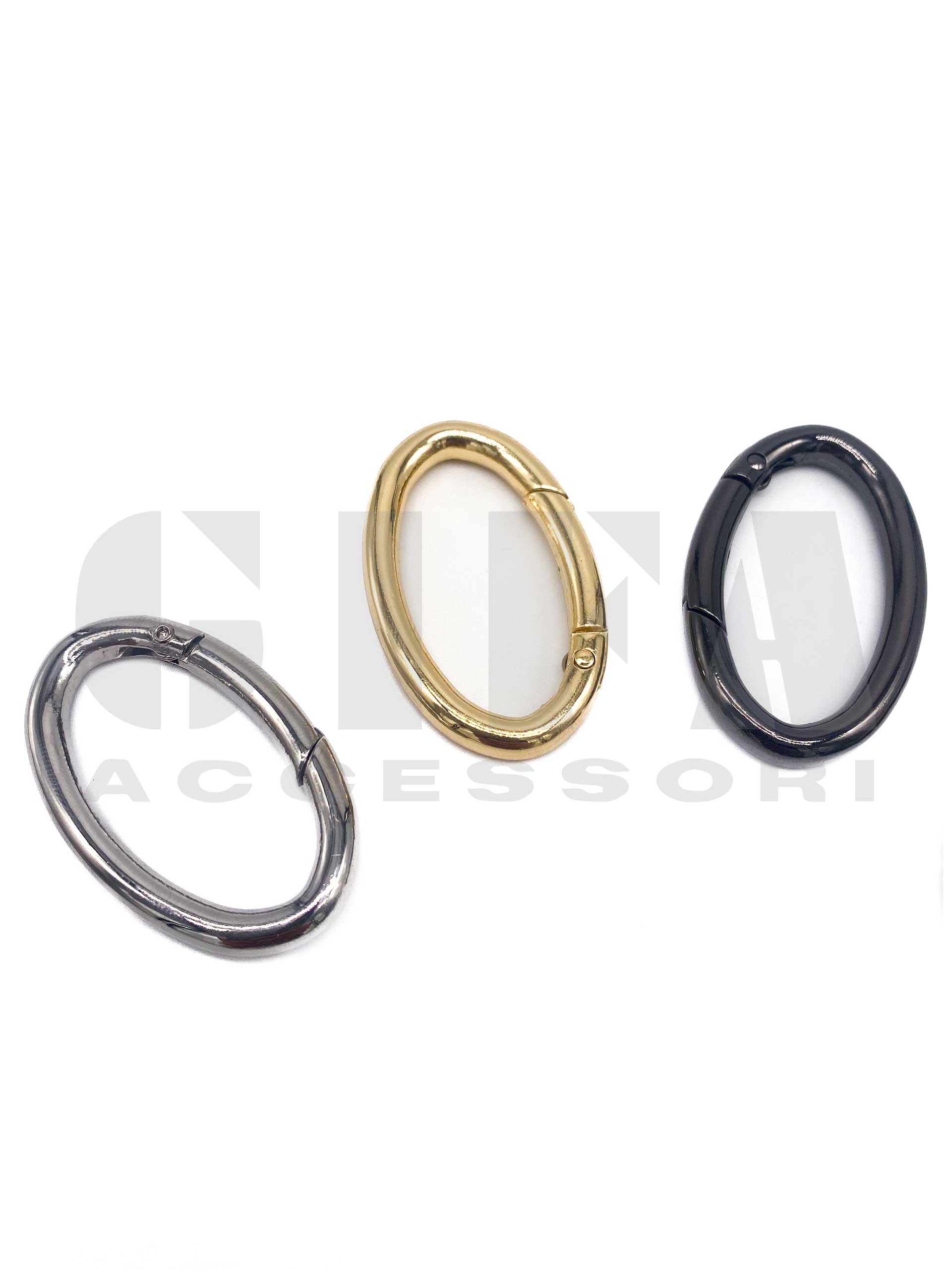 Anello a moschettone 3,8 cm ovale filo tondo