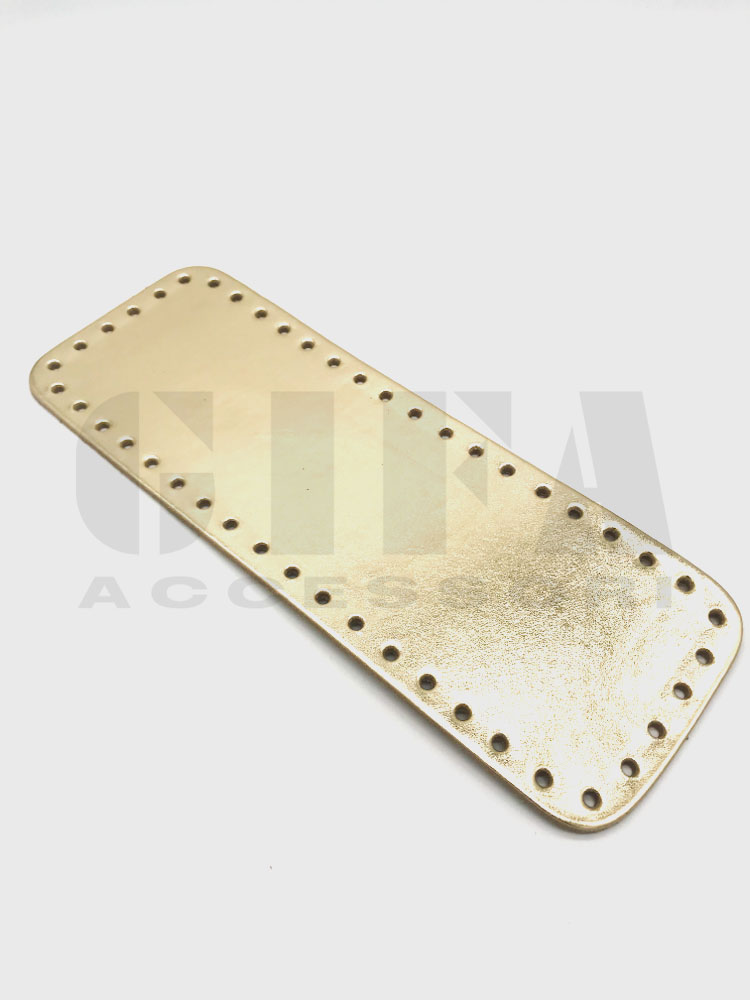 FONDO PER BORSA RETTANGOLARE ECOPELLE 28X10 PLATINO LAMINATO