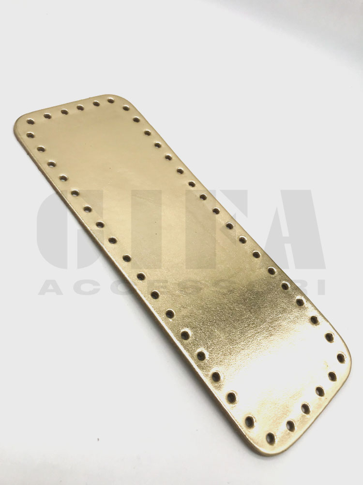 FONDO PER BORSA RETTANGOLARE ECOPELLE 28X10 PLATINO LAMINATO