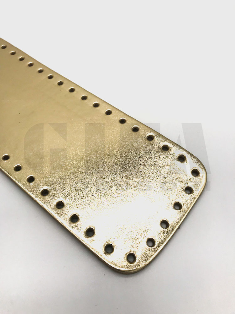 FONDO PER BORSA RETTANGOLARE ECOPELLE 28X10 PLATINO LAMINATO