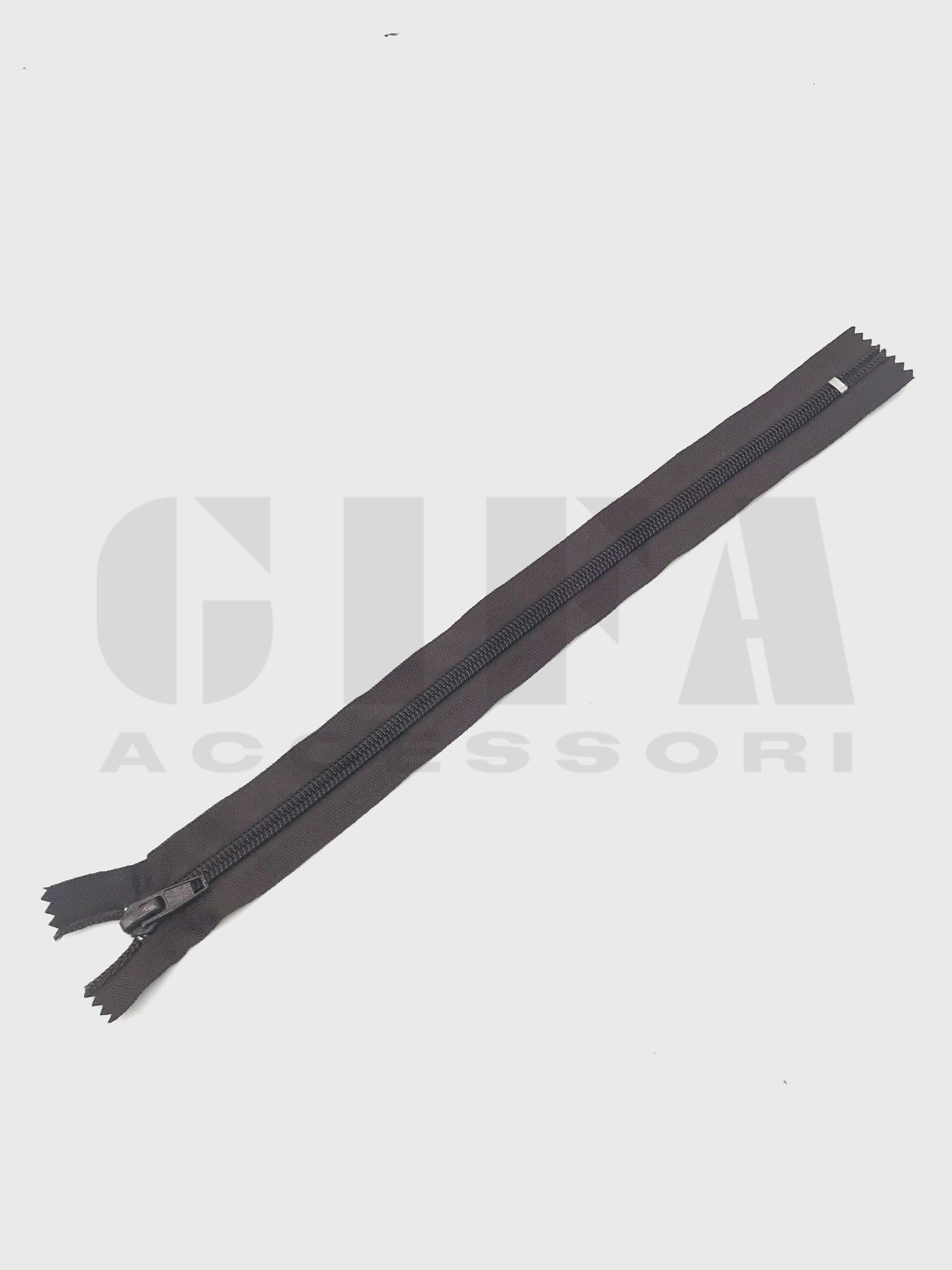 Chiusure lampo in nylon tipo 5 fissa 30 cm Testa di moro