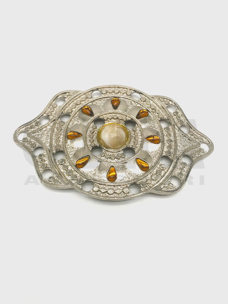 Applicazione oriente nichel con pietra avorio