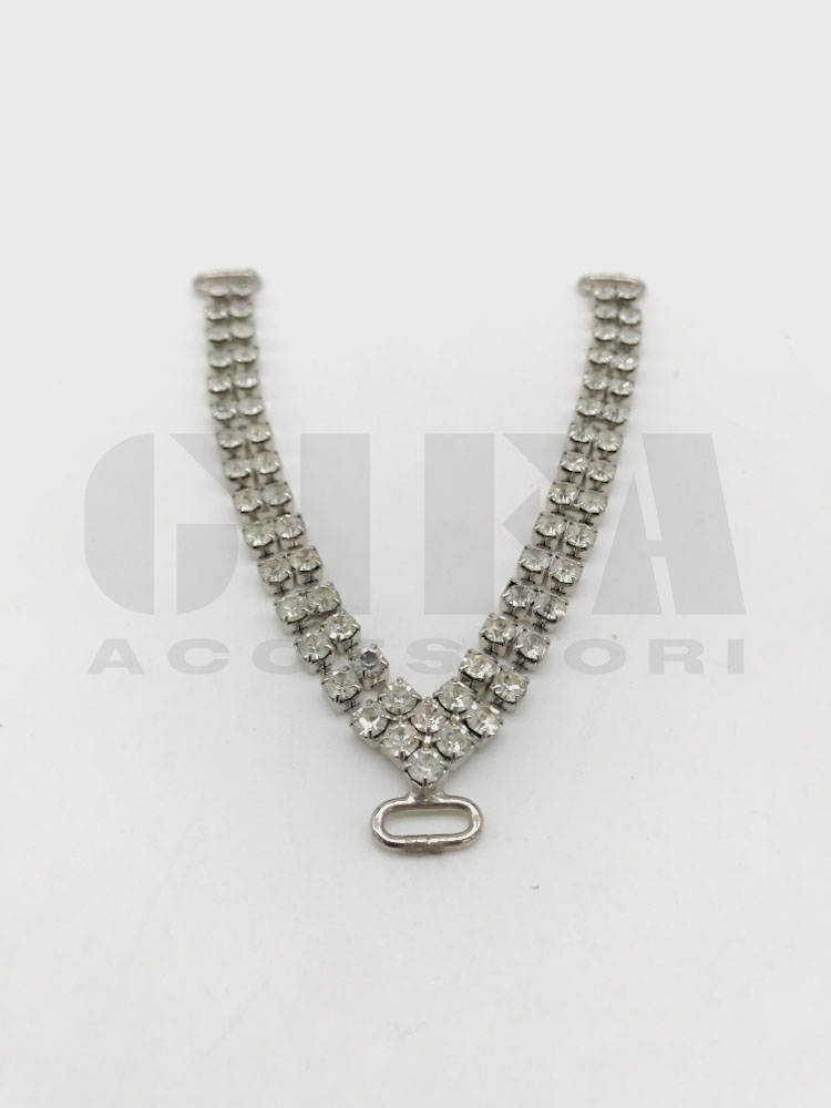 Applicazione con 2 filo di strass nichel + crystal