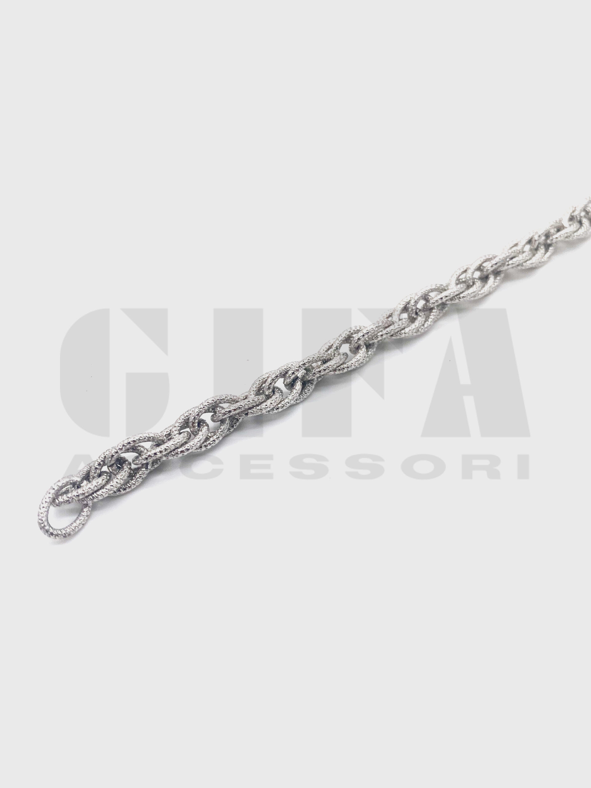 Catena in alluminio corda 150 maglia zigrinata nichel