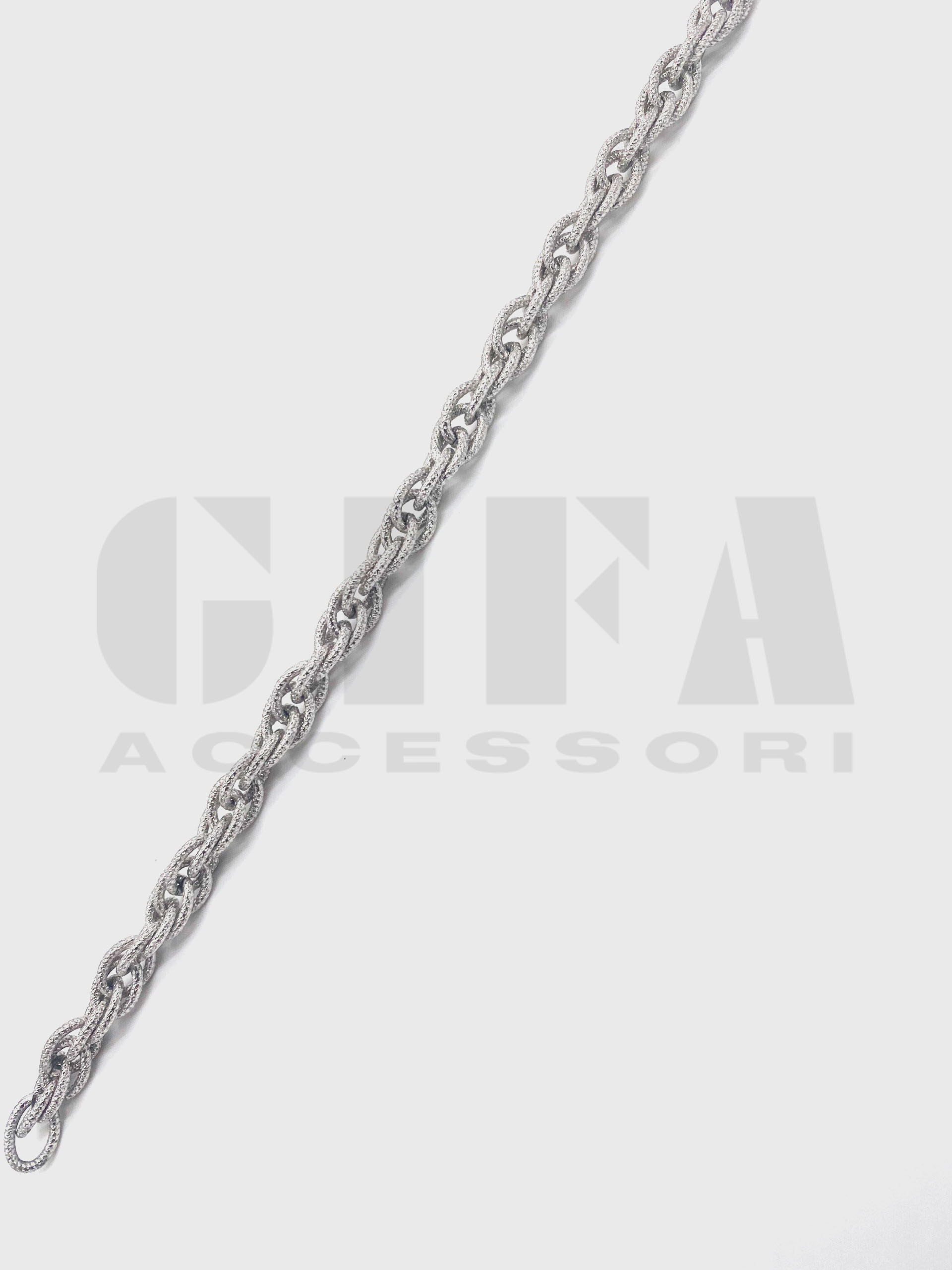 Catena in alluminio corda 150 maglia zigrinata nichel - immagine 3