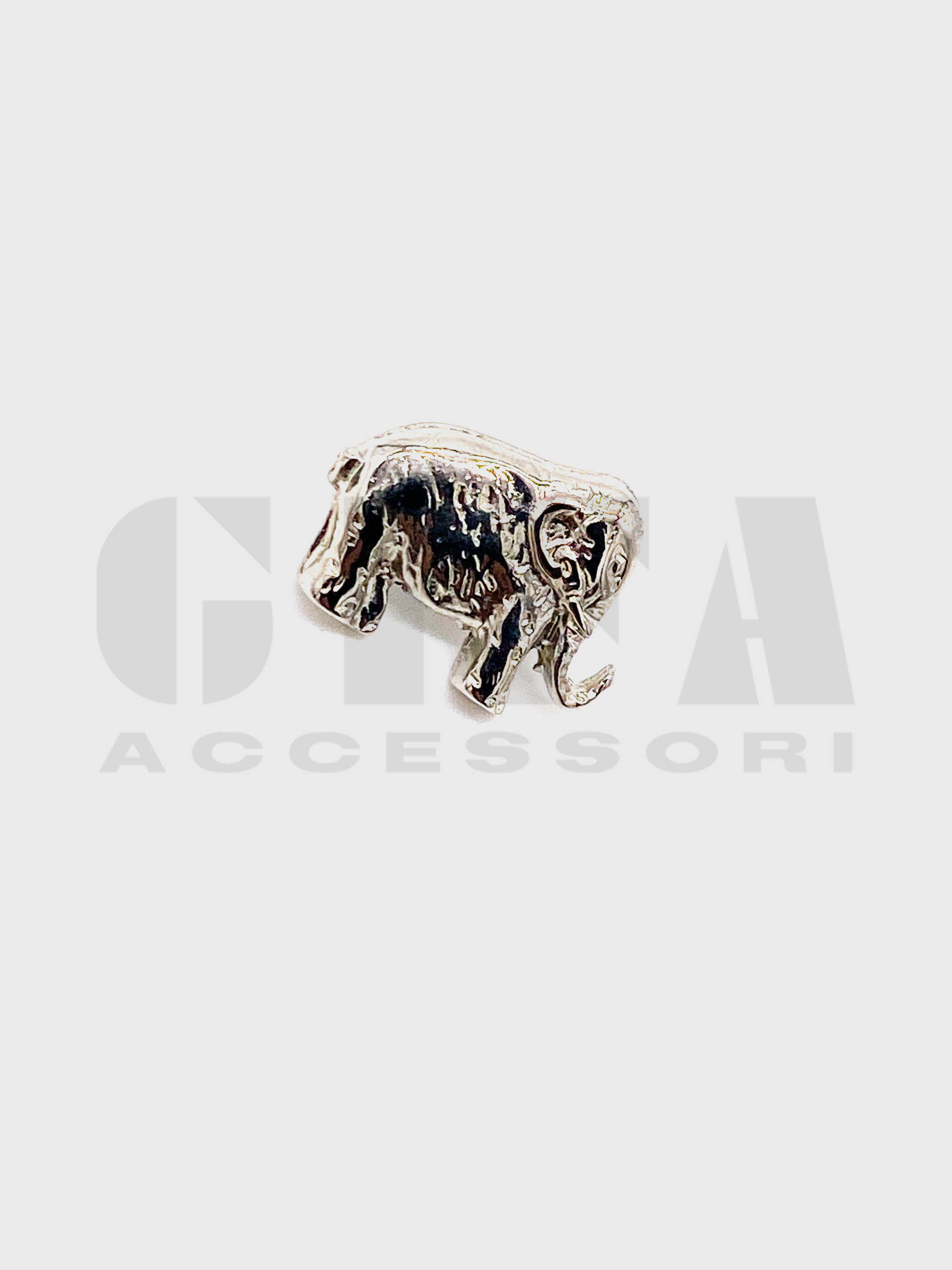 Borchia elefante con rivetto Nichel - immagine 2