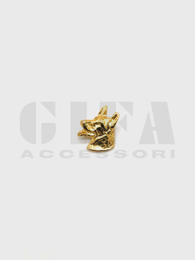 Borchia pastore tedesco con rivetto Oro