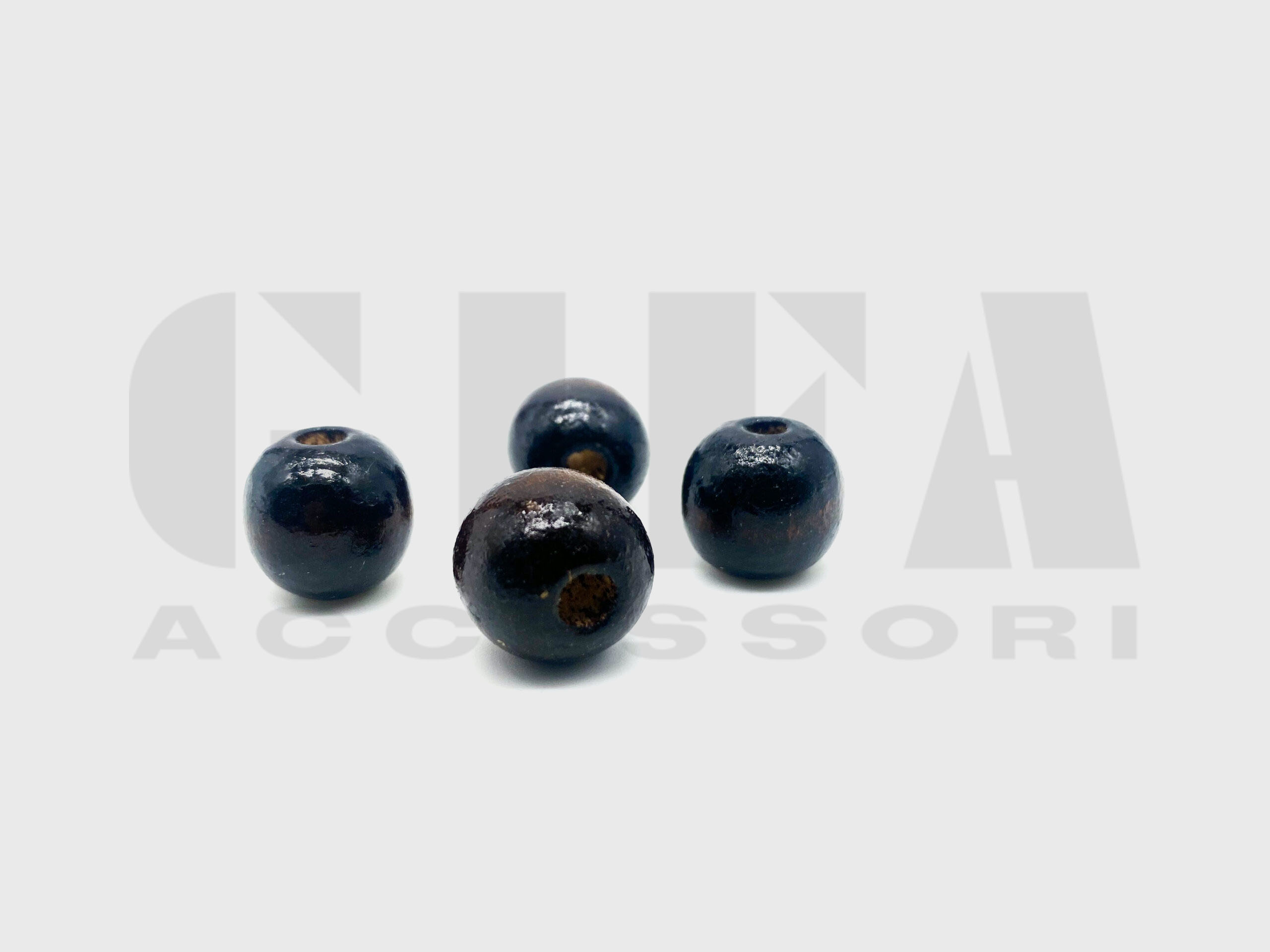 Sfera in legno diametro 1,5 cm con foro da 5 mm
