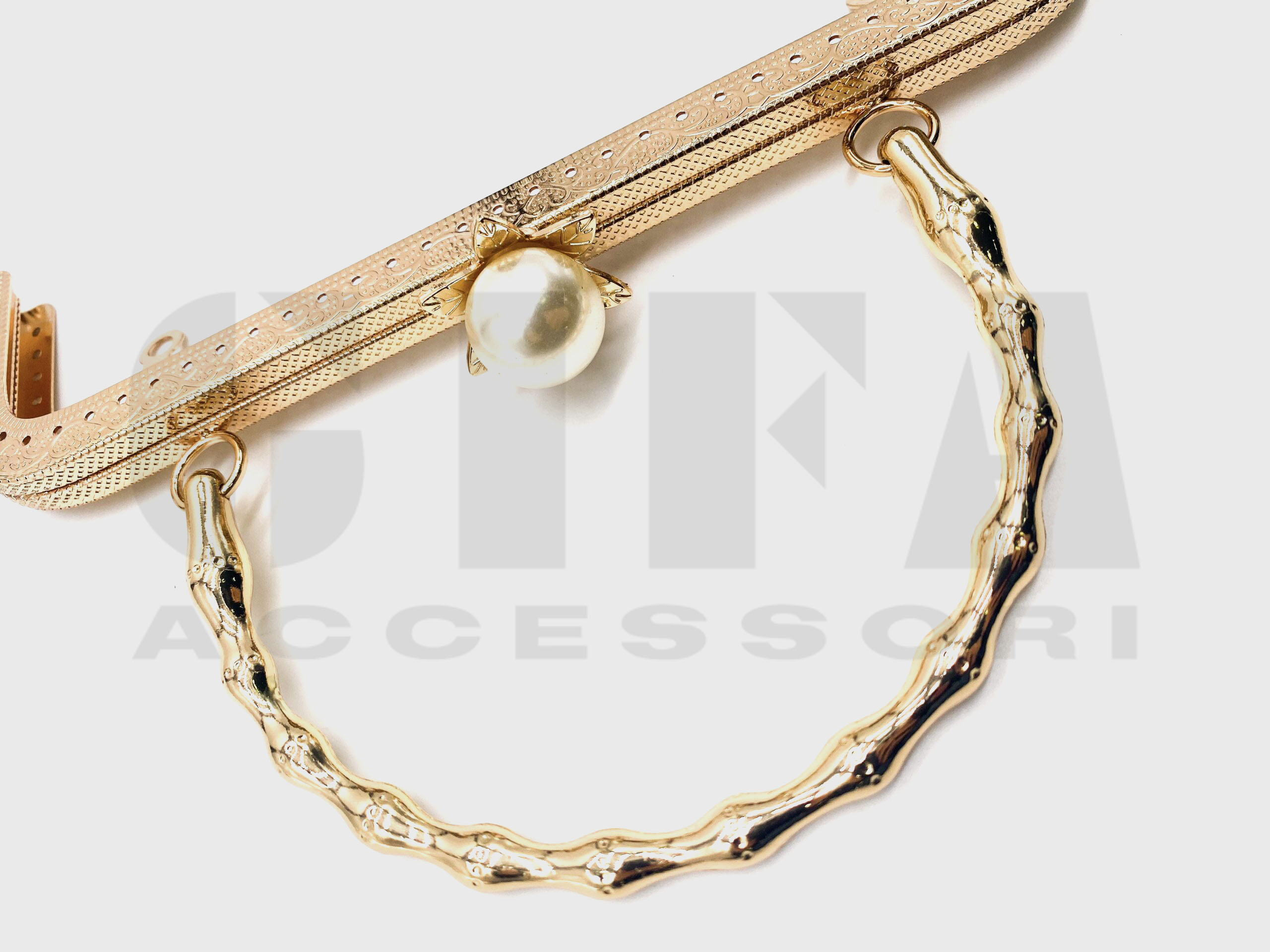 Clic clac con manico Flower cm 20 Oro