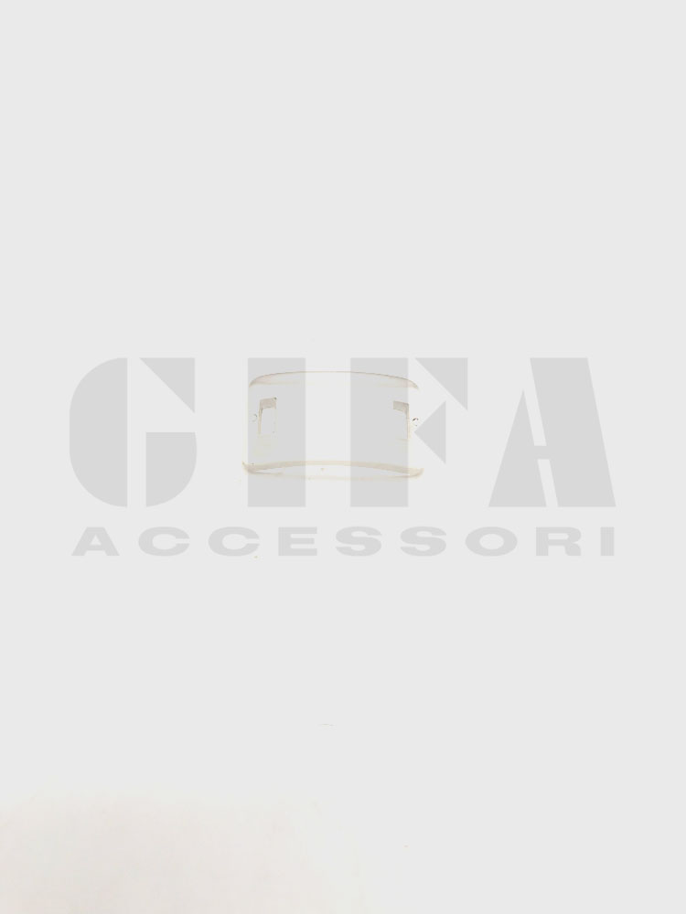 Targhetta in plastica con asola trasparente