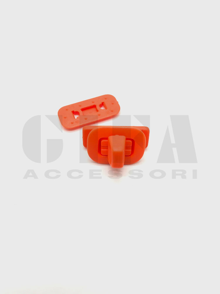Chiusura a girello rettangolare in plastica arancione