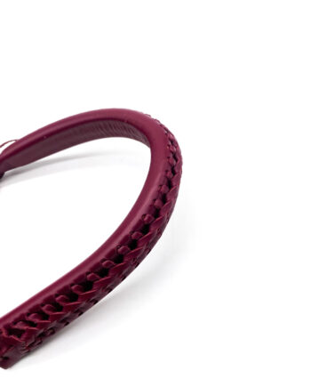 Manico intrecciato in pelle liscia Bordeaux
