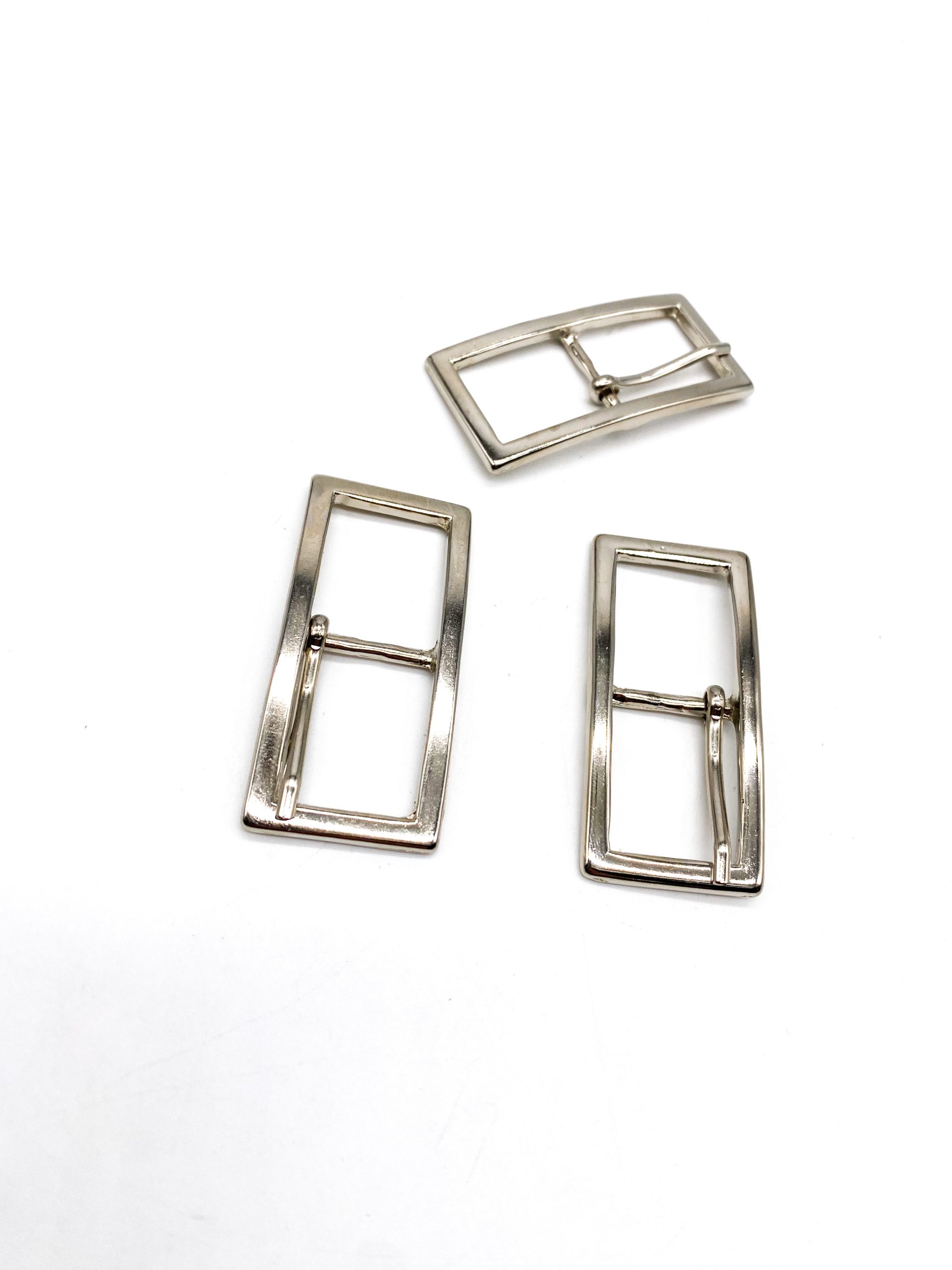 Fibbia doppio passo rettangolare lunga 2 cm Nichel