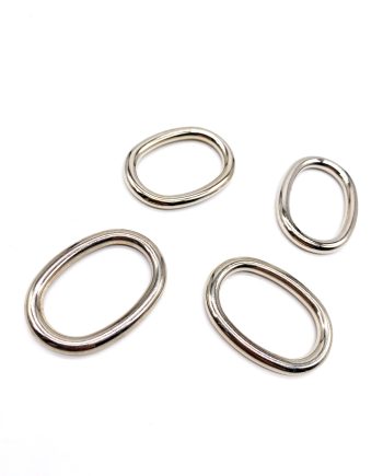 Anelli ovali in zama filo tondo 4 cm Nichel