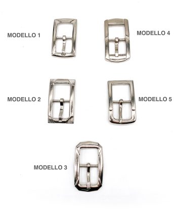 Fibbie doppio passo rettangolari Mood vari modelli 2 cm Nichel