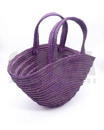 Borsa in paglia onda piccola con manici Lilla G/04