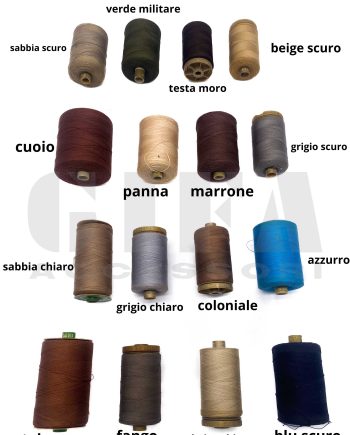 Filati per cucire puro cotone 100% titolo 30 vari colori a stock