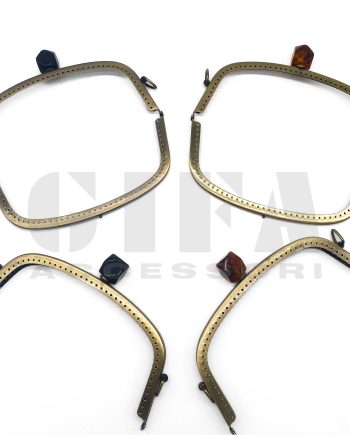 Clic Clac in ferro con sfera colorata 21 cm Ottone vecchio spazzolato