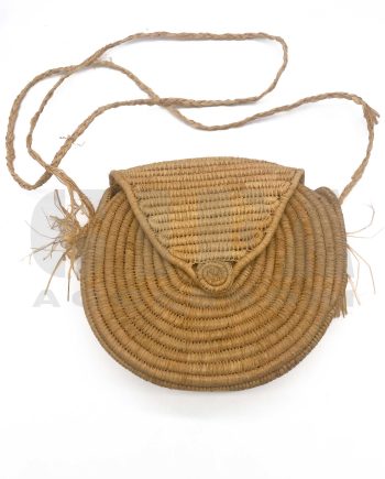 Borse in rafia tonda con pattina 20 cm