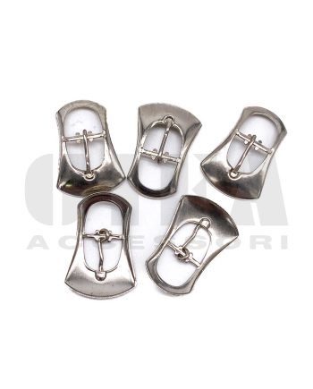 Fibbia doppio passo sagomata 1 cm Nichel