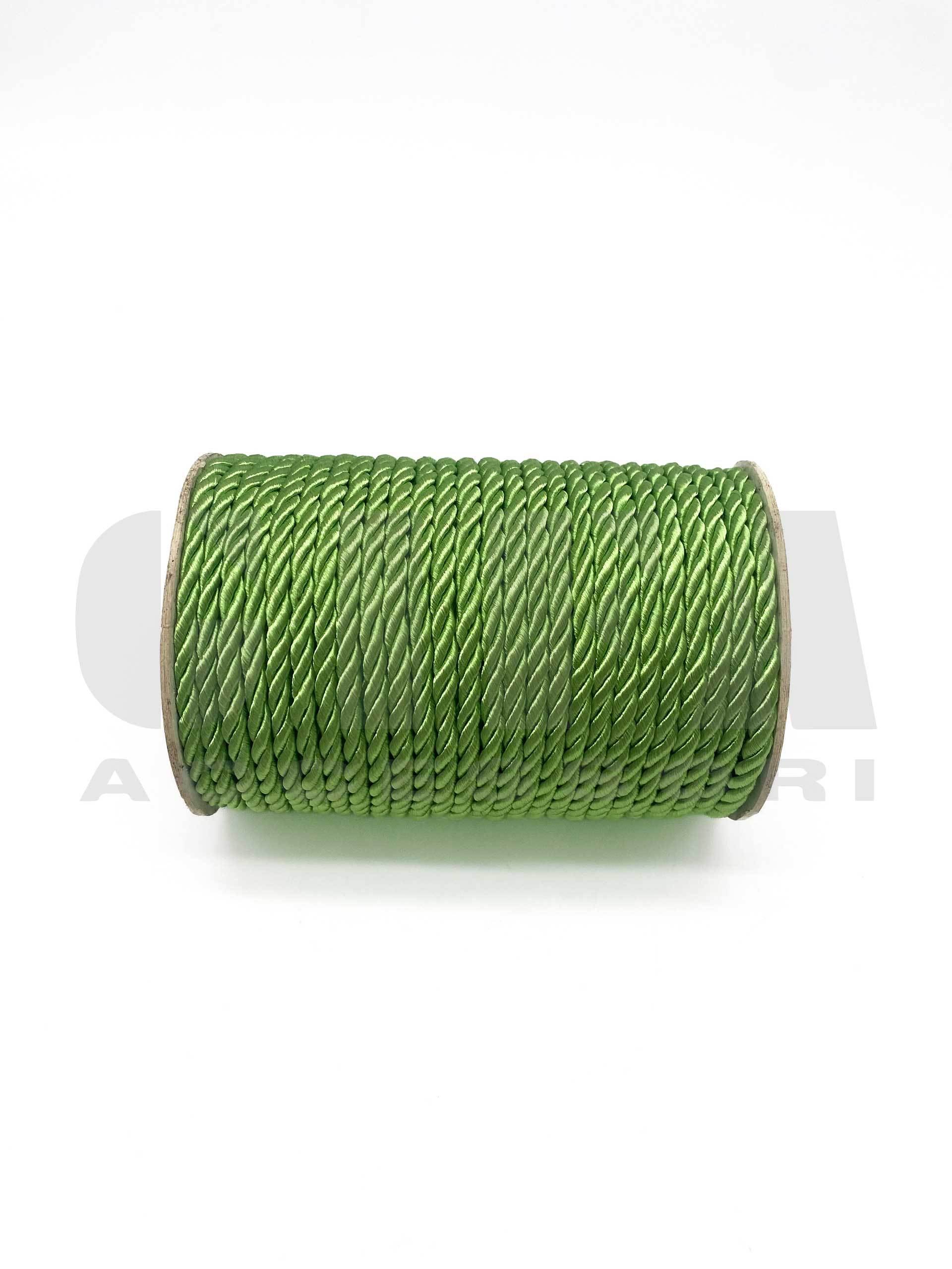 Cordoncino Intrecciato Verde Militare 5 Metri X 4 Mm - Per Craft, Sacchetti Regalo, Tende E Decorazioni Natalizie