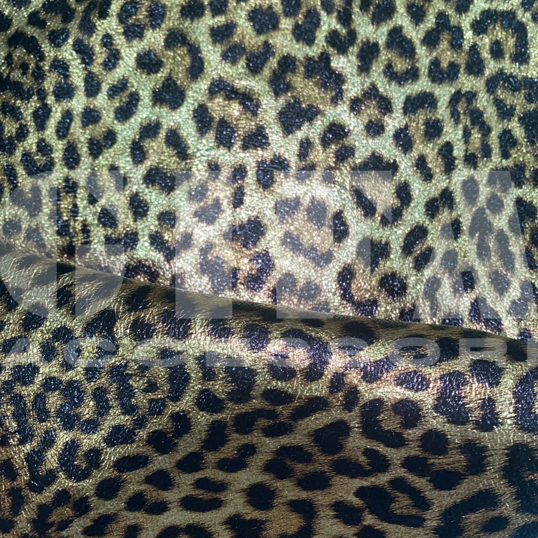 Pelli con stampa leopardo laminato vari colori