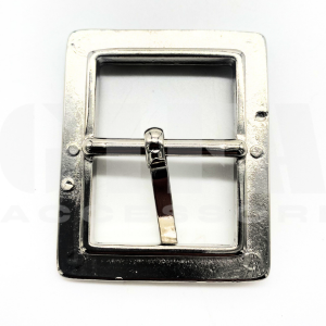 Fibbia doppio passo nichel + strass crystal 3 cm #G9