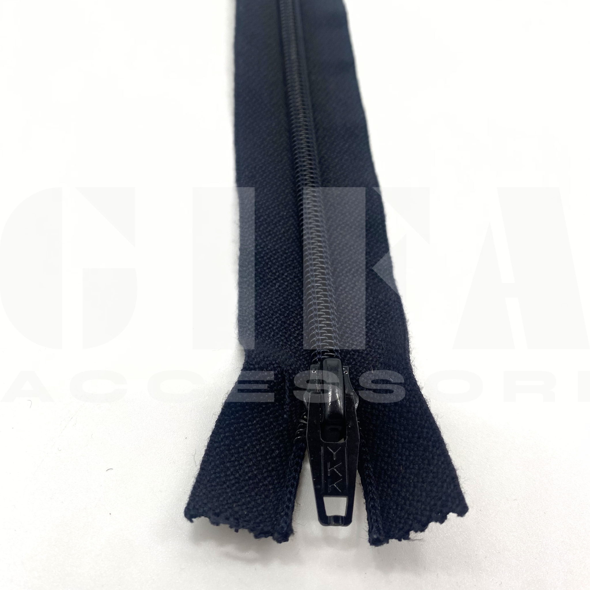 Chiusura lampo ykk catena 5 con cursore autobloccante fissa 22 cm Nero
