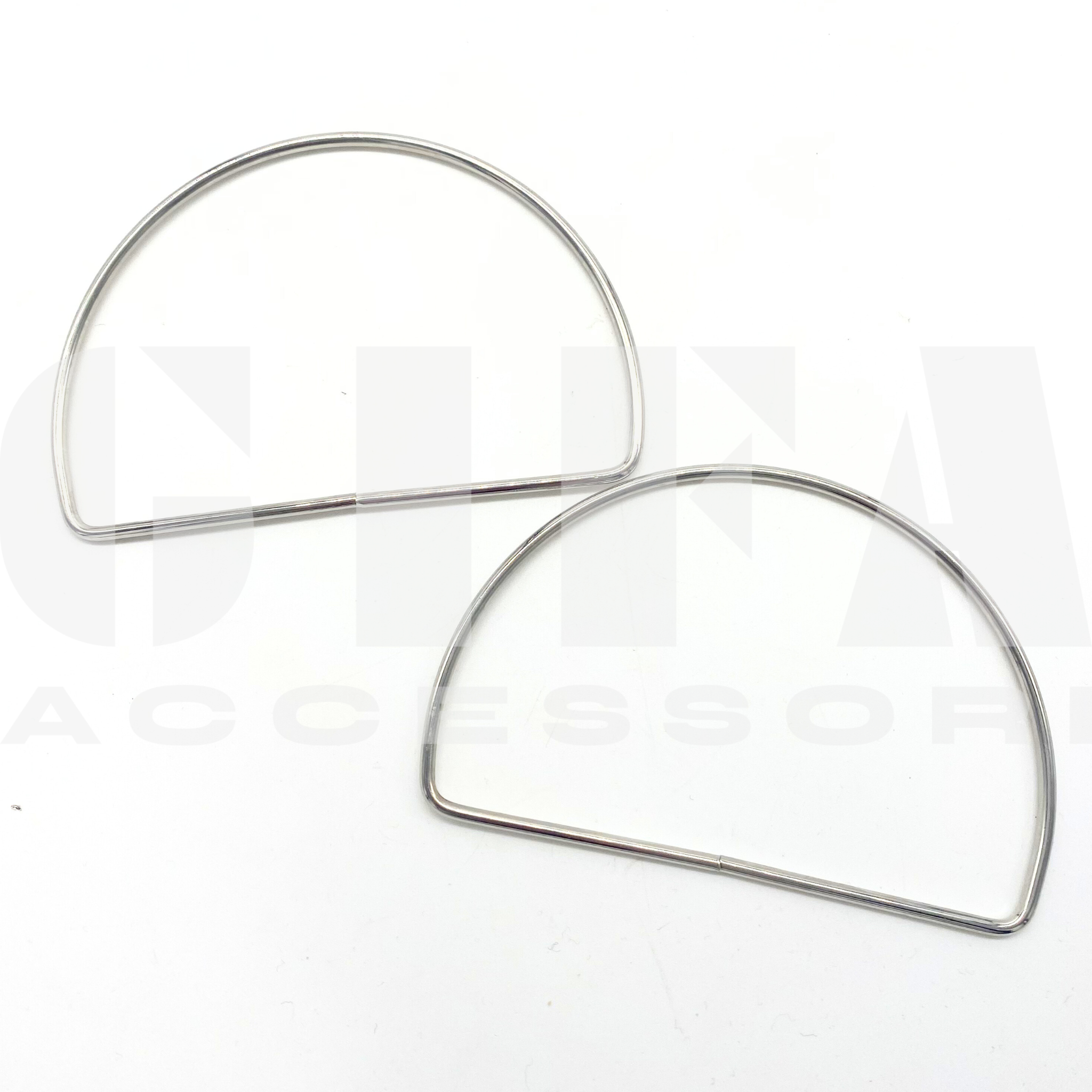 Manici mezzaluna per borse da 12 cm conf. 2pz Nichel Art. 845832