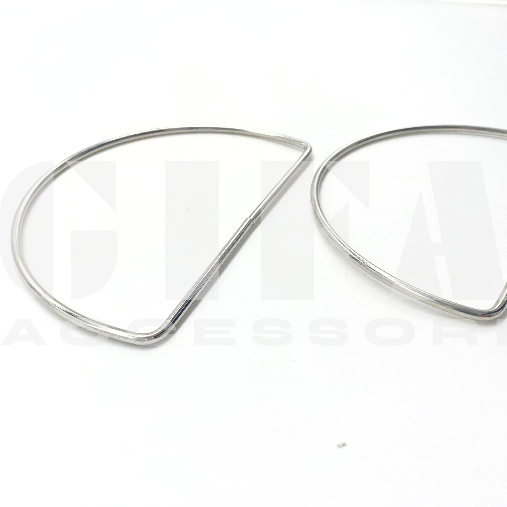 Manici mezzaluna per borse da 12 cm conf. 2pz Nichel Art. 845832