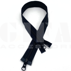 Chiusura lampo in nylon catena 5 doppio cursore Nero 61cm