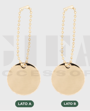 Targhetta tonda con catenina 3 cm Oro personalizzato su 2 lati a partire da 1.90 €