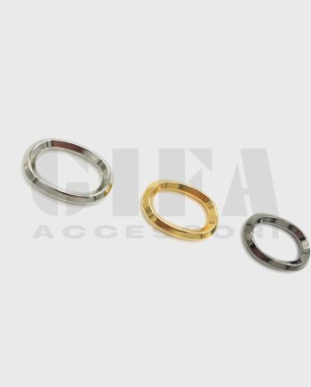 Anelli ovali in zama filo quadro 3,5 cm